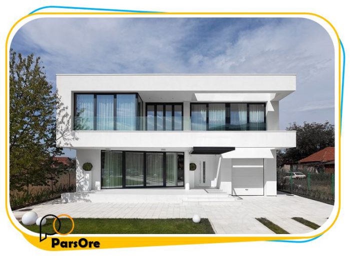 نمای ساختمان سیمانی پودر سنگ جوشقان هنری