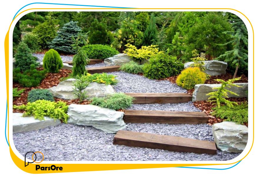 سنگ تزئینی گلدان و باغچه با رنگ سبز 3 سنگ مخصوص محوطه سازی