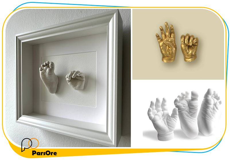 آموزش روش و مواد ساخت تندیس دست و پای نوزاد گیفت و عکس بارداری و نوزادی